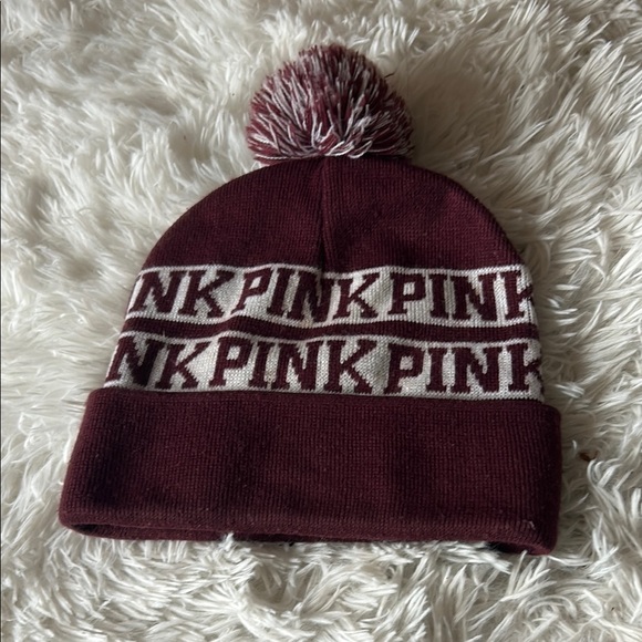 PINK Victoria's Secret Maroon Beanie - Picture 1 of 1